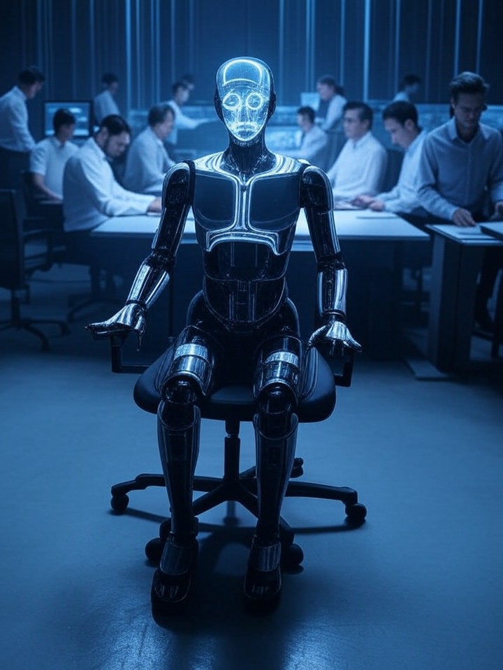 Ultra-realistic 8K multi-agent research pipeline, orchestrator AI directing worker agents in parallel tasks, data streams converging in a high-tech command center.