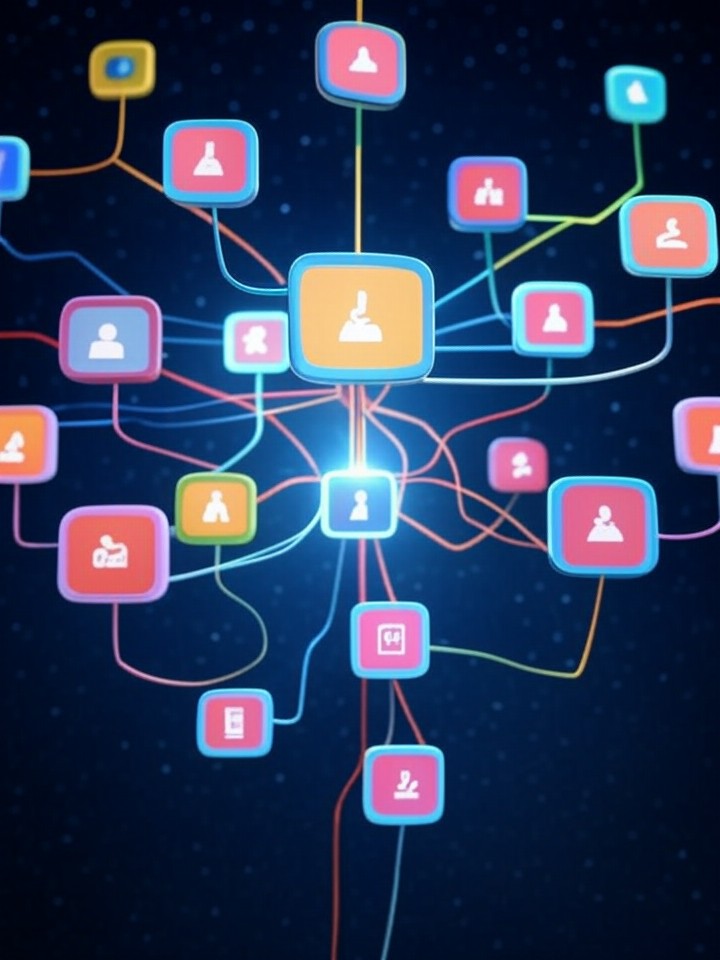 Ultra-realistic 8K Model Context Protocol diagram, AI agents communicating via JSON-RPC primitives, interconnected nodes in a networked galaxy of tools and resources.
